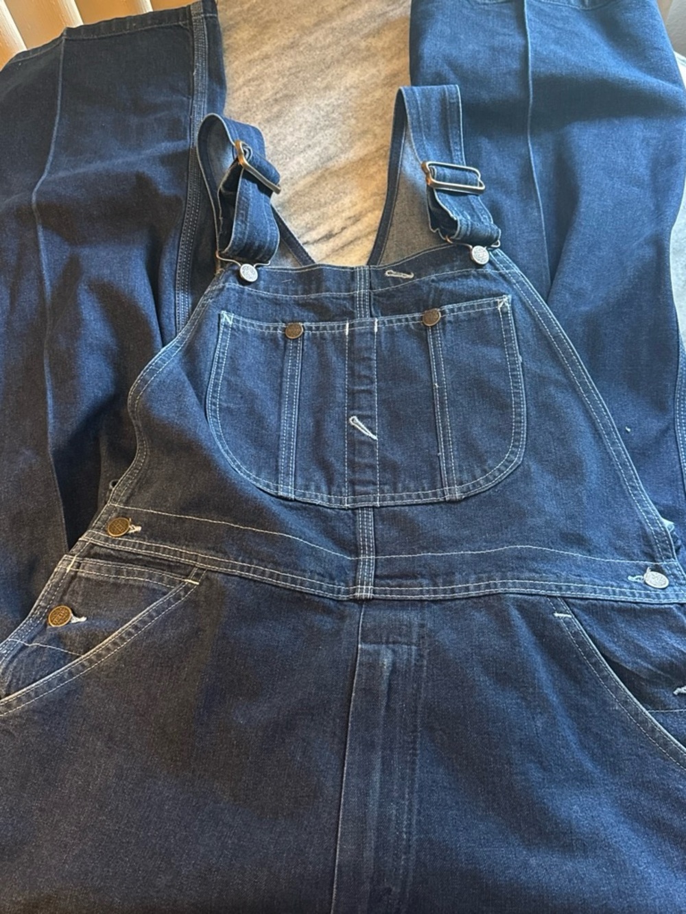 Men's Relaxed Dark Blue Denim Overalls